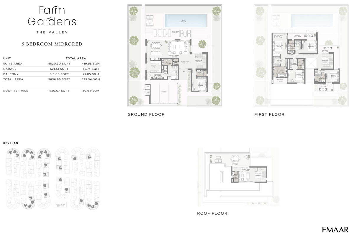 5 Bed, Mirrored | Farm Garden